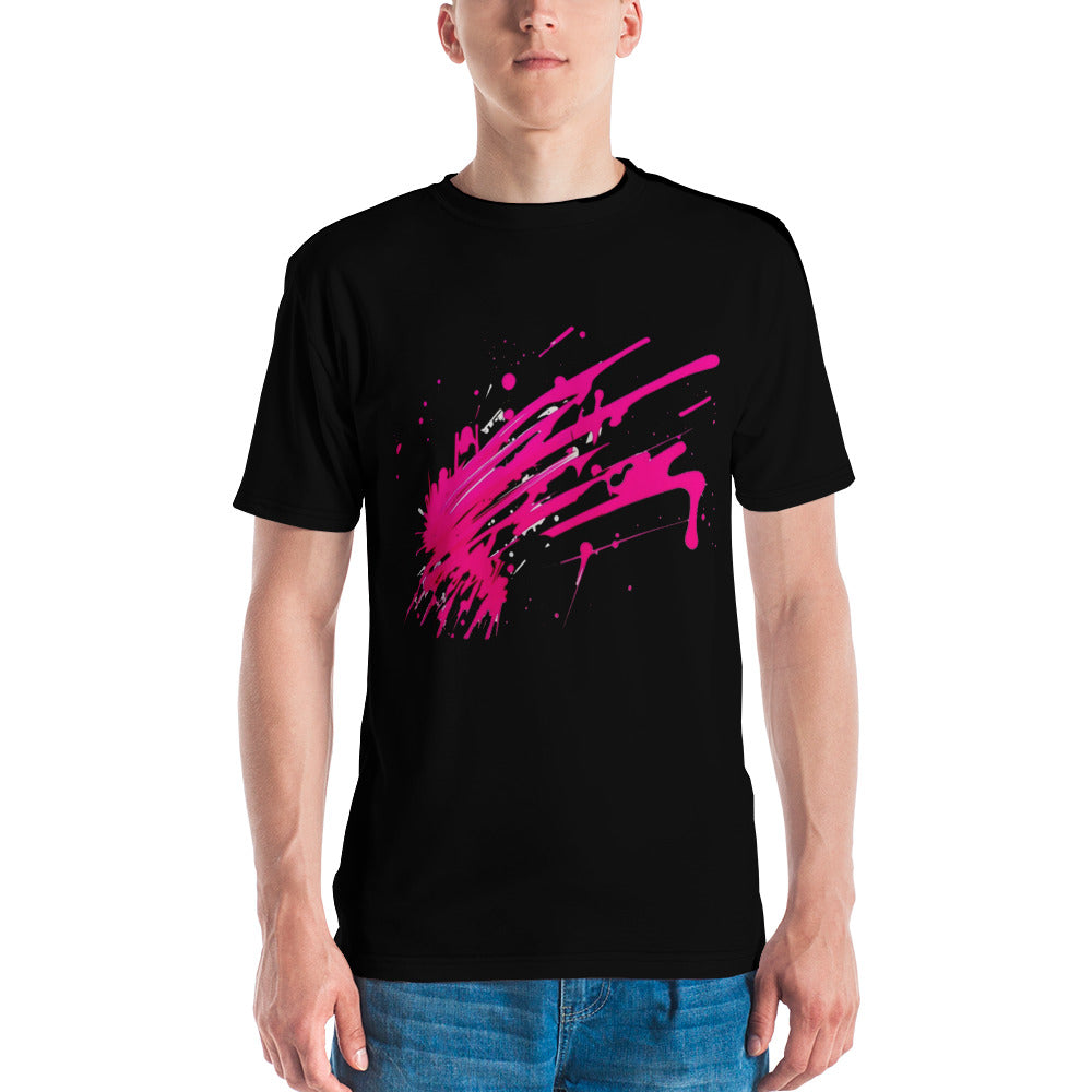 EzPanda™  Neon Men's Wave: Graffiti-Style Power Surge Graphic Tee