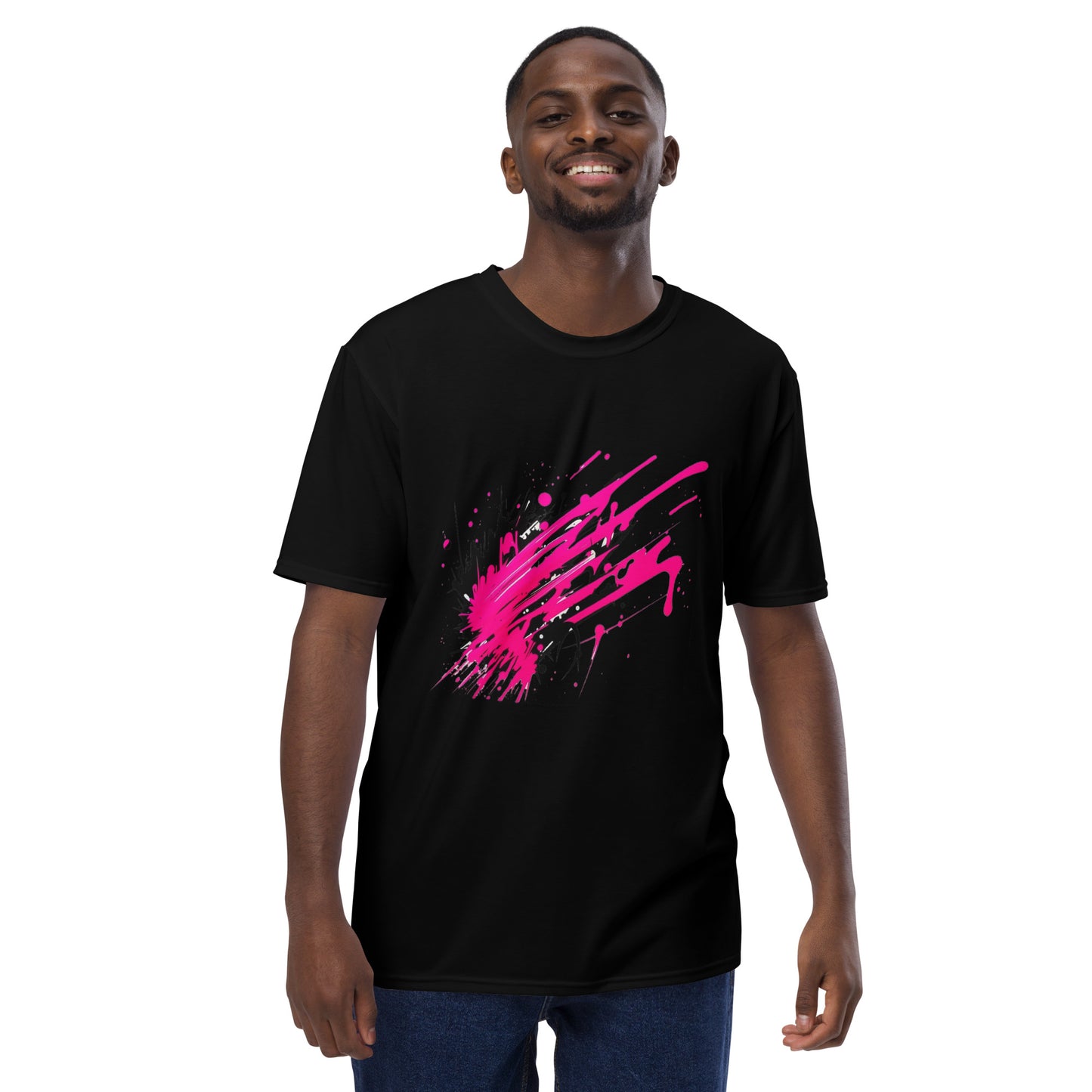 EzPanda™  Neon Men's Wave: Graffiti-Style Power Surge Graphic Tee