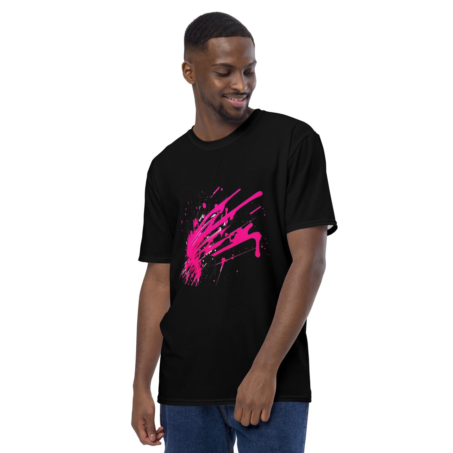 EzPanda™  Neon Men's Wave: Graffiti-Style Power Surge Graphic Tee