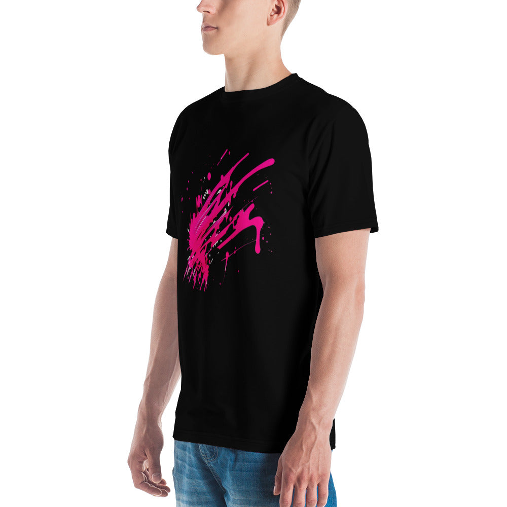 EzPanda™  Neon Men's Wave: Graffiti-Style Power Surge Graphic Tee