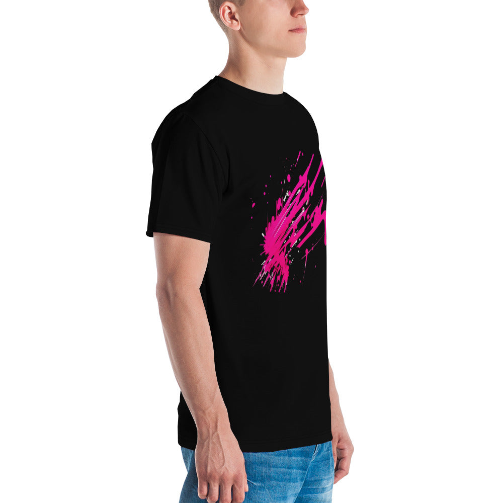 EzPanda™  Neon Men's Wave: Graffiti-Style Power Surge Graphic Tee