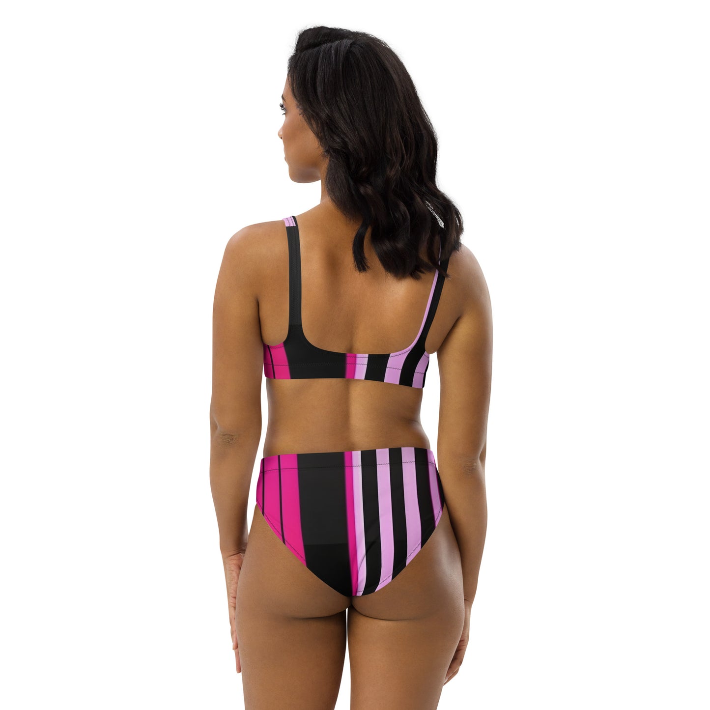 EzPanda™ Neon Barcode: High-Waisted Bikini