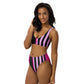 EzPanda™ Neon Barcode: High-Waisted Bikini