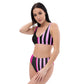 EzPanda™ Neon Barcode: High-Waisted Bikini