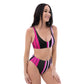 EzPanda™ Neon Barcode: High-Waisted Bikini