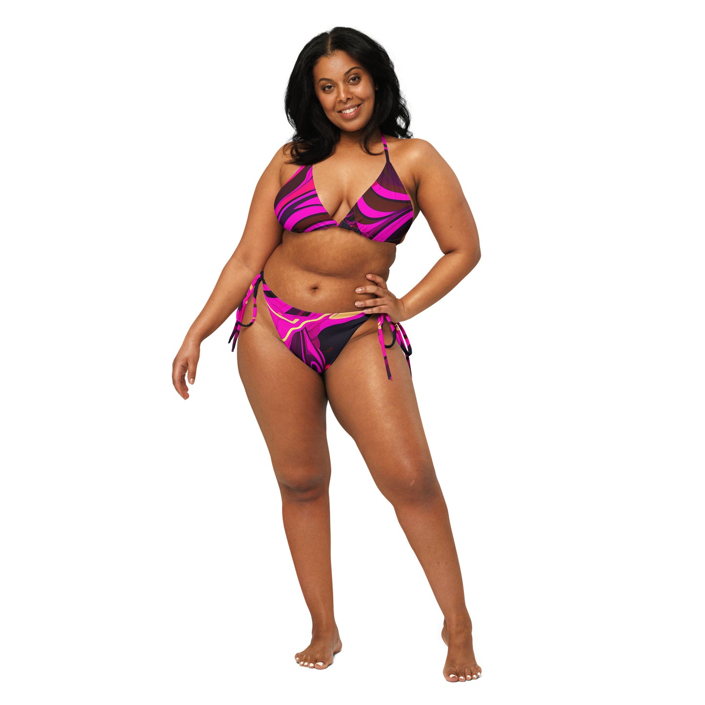 EzPanda™ Digital Euphoria: Neon Pink Two-Piece Bikini