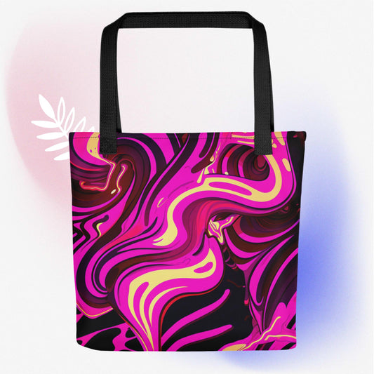 EzPanda™ Neon Canvas: Abstract Art Tote Bag