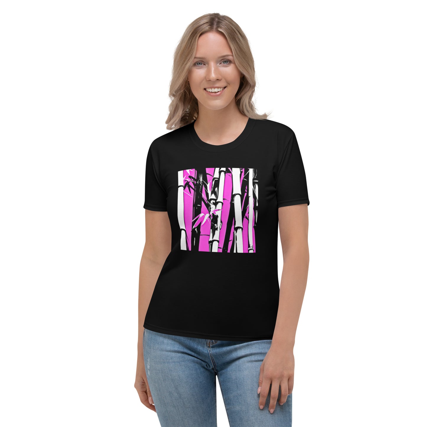 EzPanda™ Abstract Bamboo Essence: Neon Graffiti Women's Graphic Tee