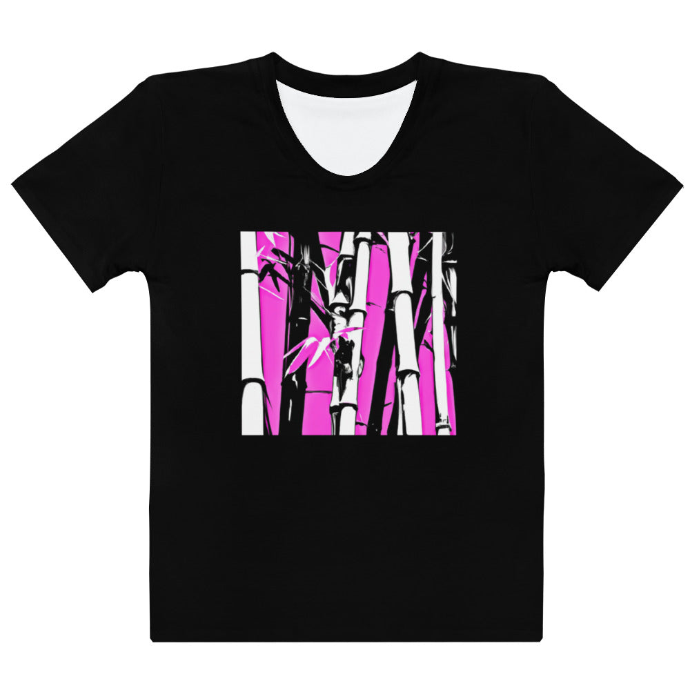 EzPanda™ Abstract Bamboo Essence: Neon Graffiti Women's Graphic Tee