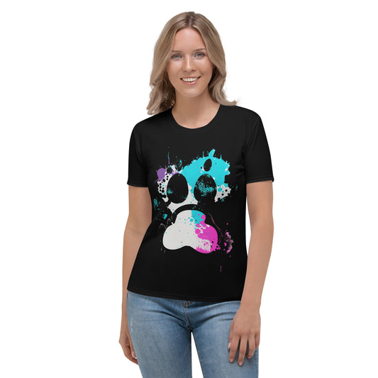 EzPanda™ Vibrant Paw Imprint: Women's Graphic Tee