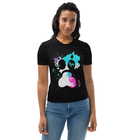 EzPanda™ Vibrant Paw Imprint: Women's Graphic Tee