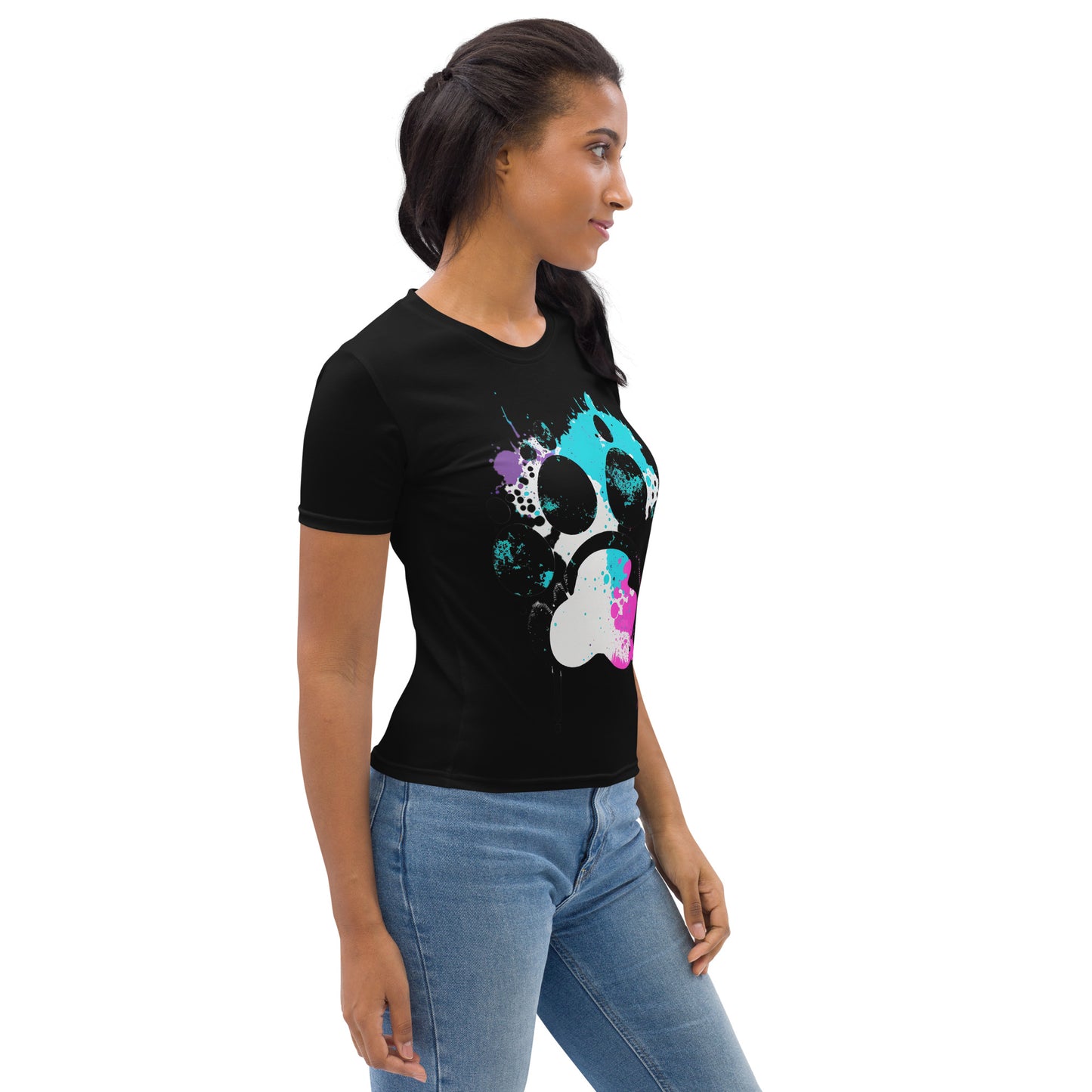 EzPanda™ Vibrant Paw Imprint: Women's Graphic Tee