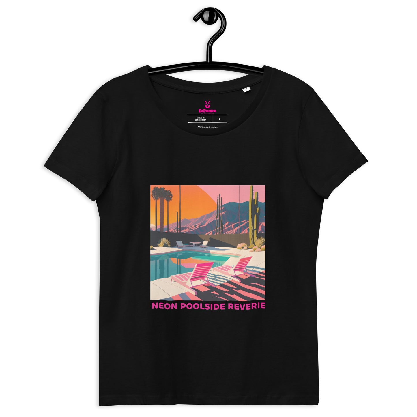 EzPanda™ Neon Poolside Reverie: Women's Eco-Friendly Graphic Tee