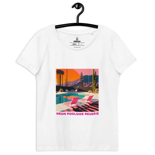 EzPanda™ Neon Poolside Reverie: Women's Eco-Friendly Graphic Tee