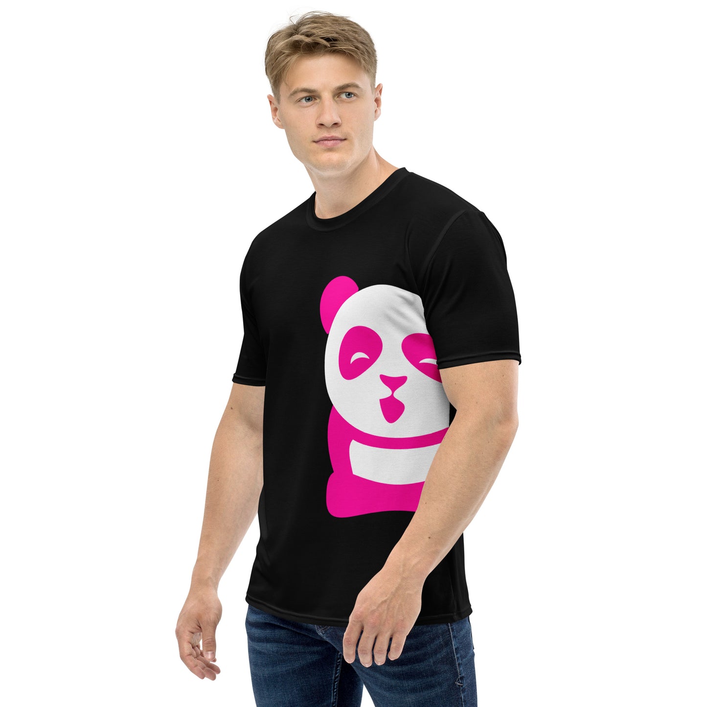 EzPanda™ Unisex Crew Neck T-Shirt (Original Half Logo - Black)