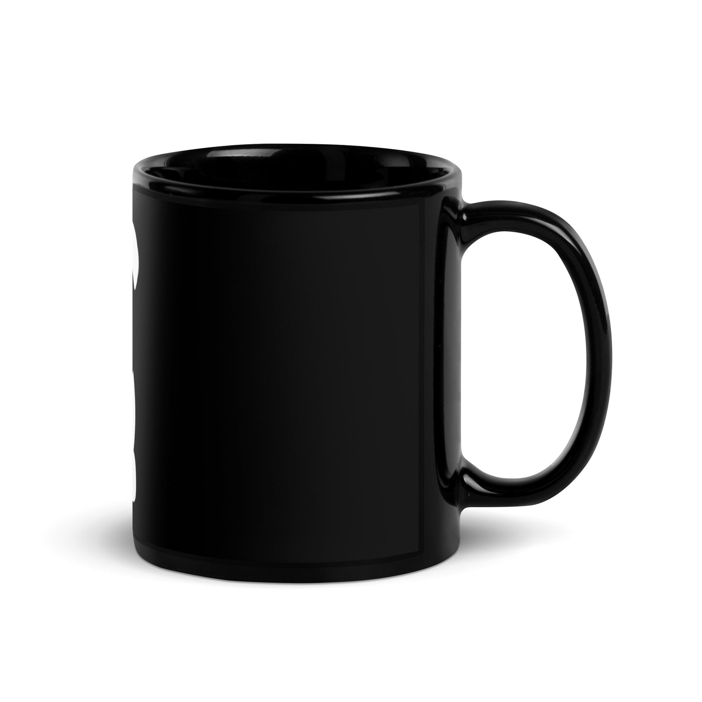 EzPanda™ Black Glossy Coffee Mug (Original Logo - Transparent White)