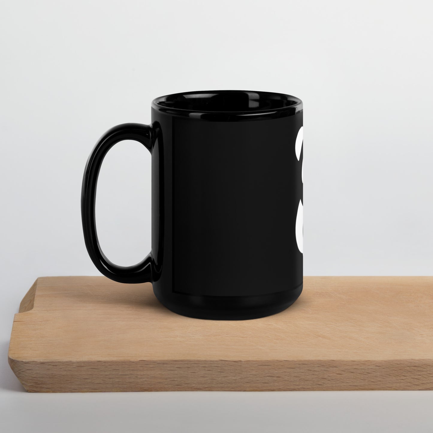 EzPanda™ Black Glossy Coffee Mug (Alternate Logo - Transparent White)