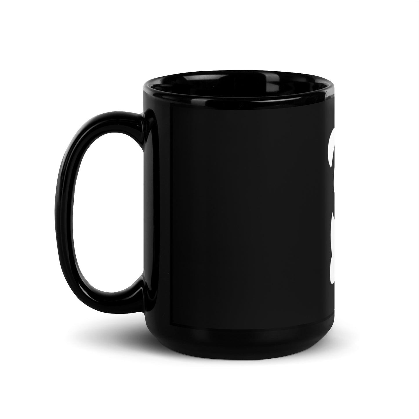 EzPanda™ Black Glossy Coffee Mug (Original Logo - Transparent White)