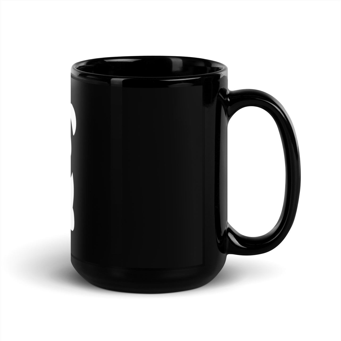 EzPanda™ Black Glossy Coffee Mug (Original Logo - Transparent White)