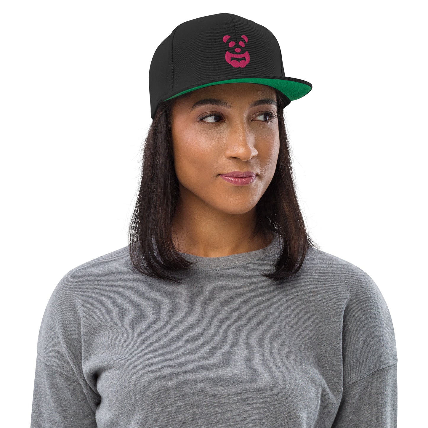 EzPanda™ Classic Snapback Hat (Alternate Logo - Transparent Pink - 3D Puff)