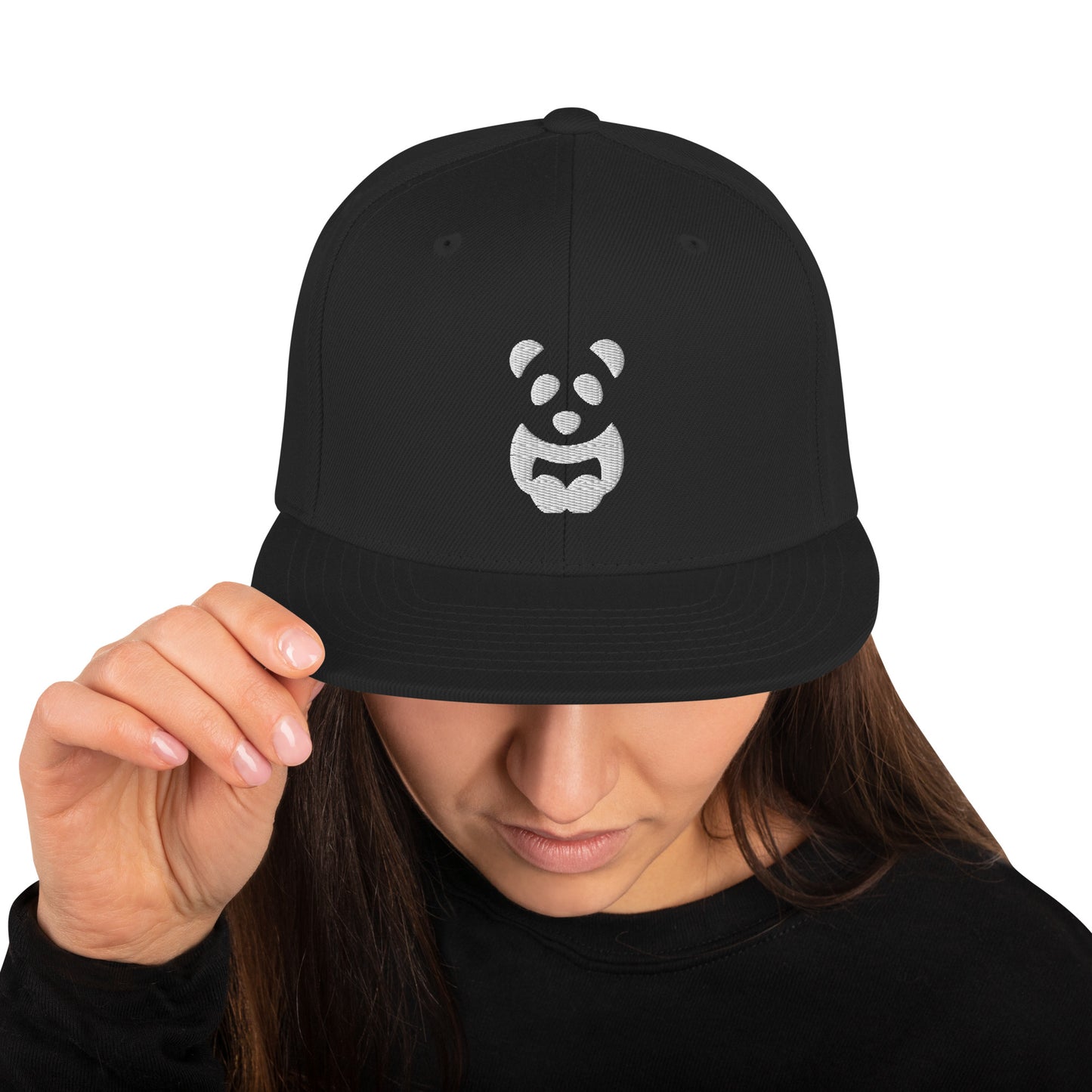 EzPanda™ Classic Snapback Hat (Alternate Logo - Transparent White - 3D Puff)