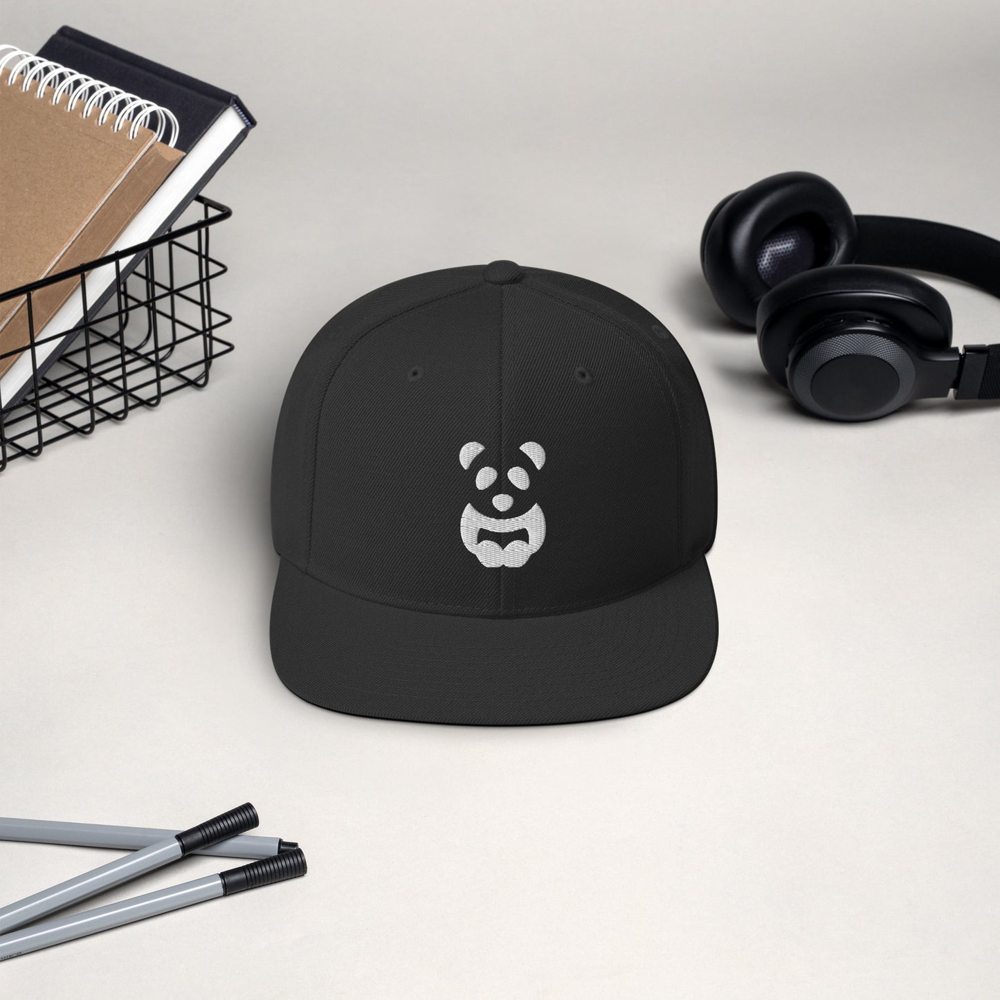 EzPanda™ Classic Snapback Hat (Alternate Logo - Transparent White - 3D Puff)