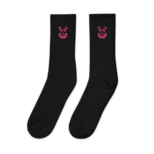 EzPanda™ Classic Crew Socks (Alternate Logo - Transparent Pink)