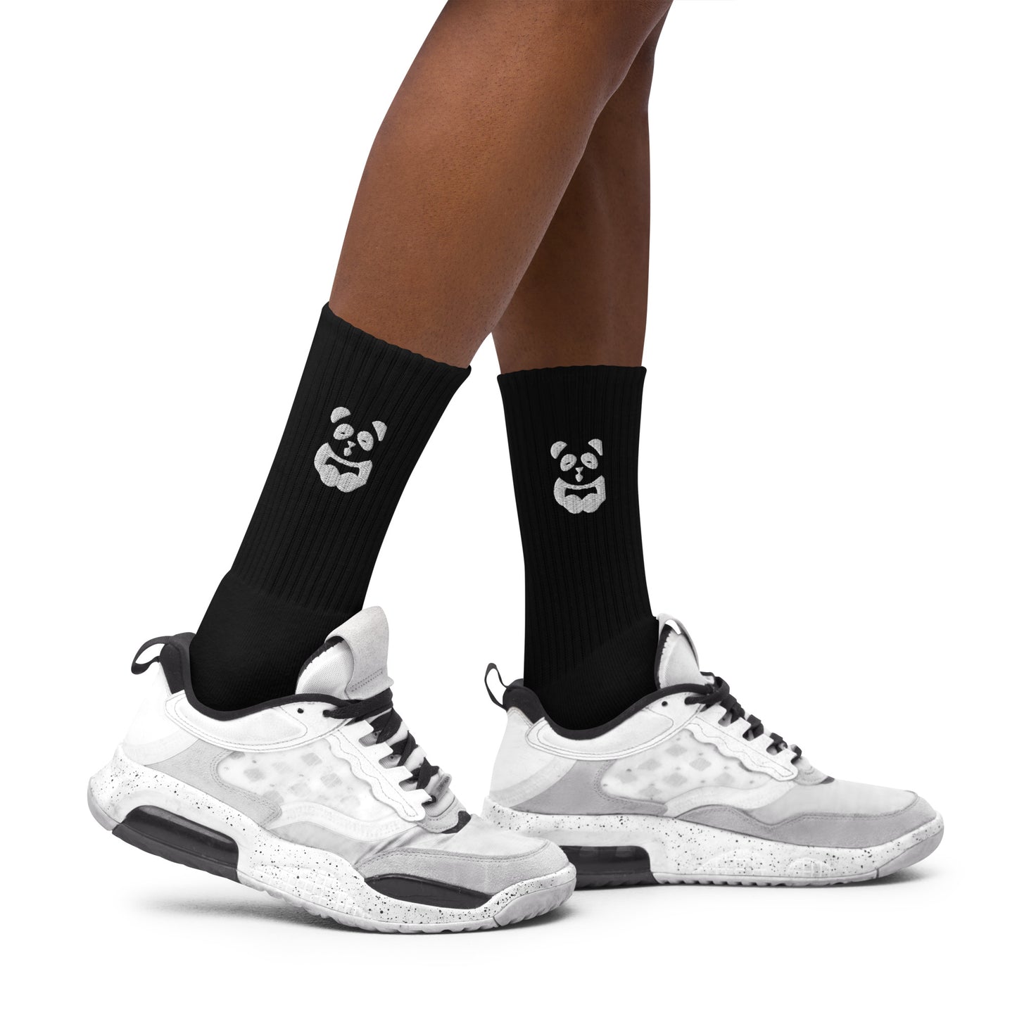 EzPanda™ Classic Crew Socks (Alternate Logo - Transparent White)