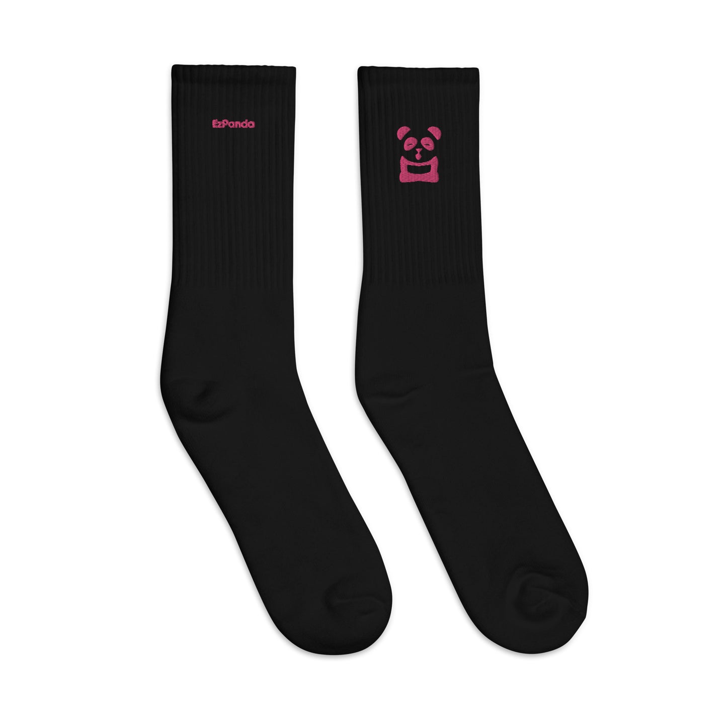 EzPanda™ Classic Crew Socks (Original Logo + Name - Transparent Pink)