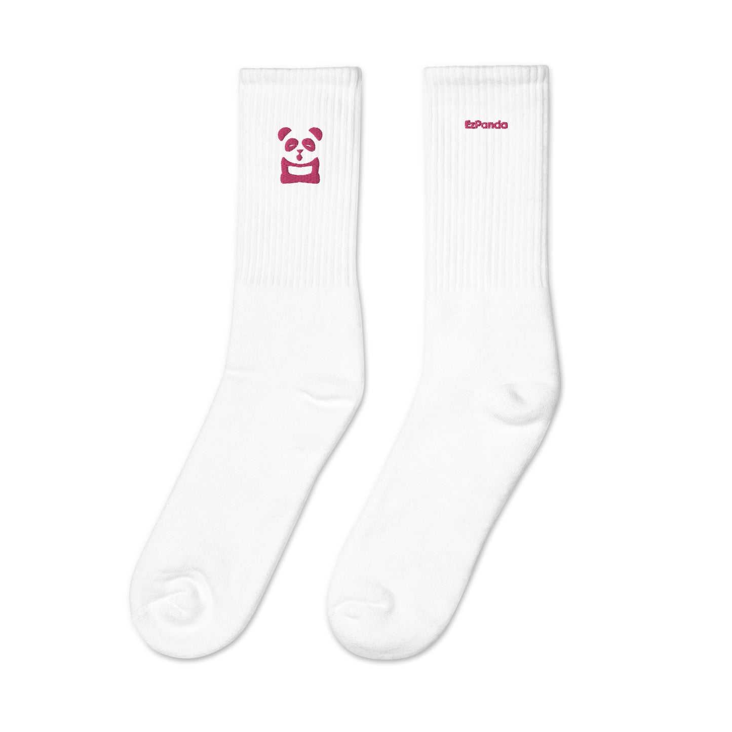 EzPanda™ Classic Crew Socks (Original Logo + Name - Transparent Pink)