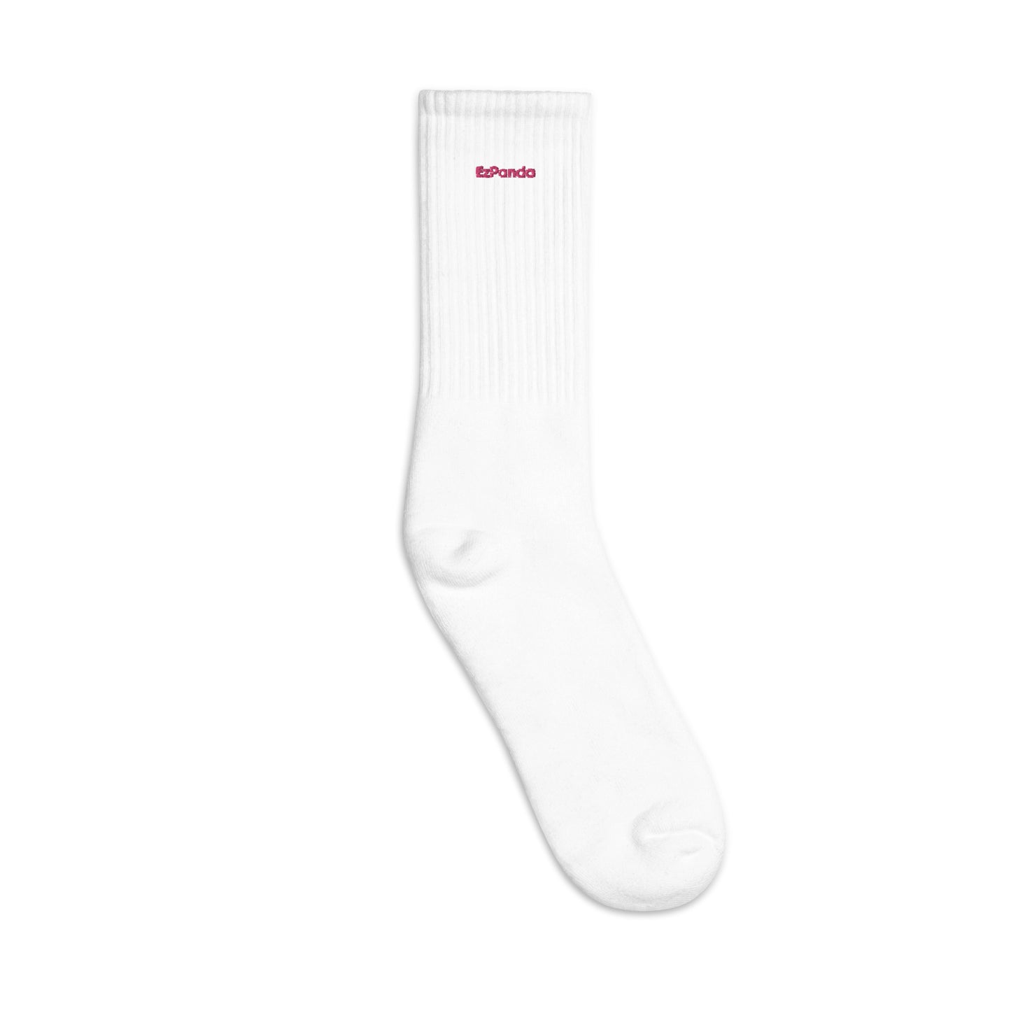 EzPanda™ Classic Crew Socks (Original Logo + Name - Transparent Pink)