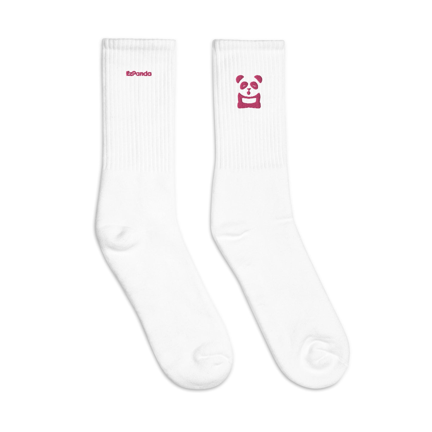 EzPanda™ Classic Crew Socks (Original Logo + Name - Transparent Pink)