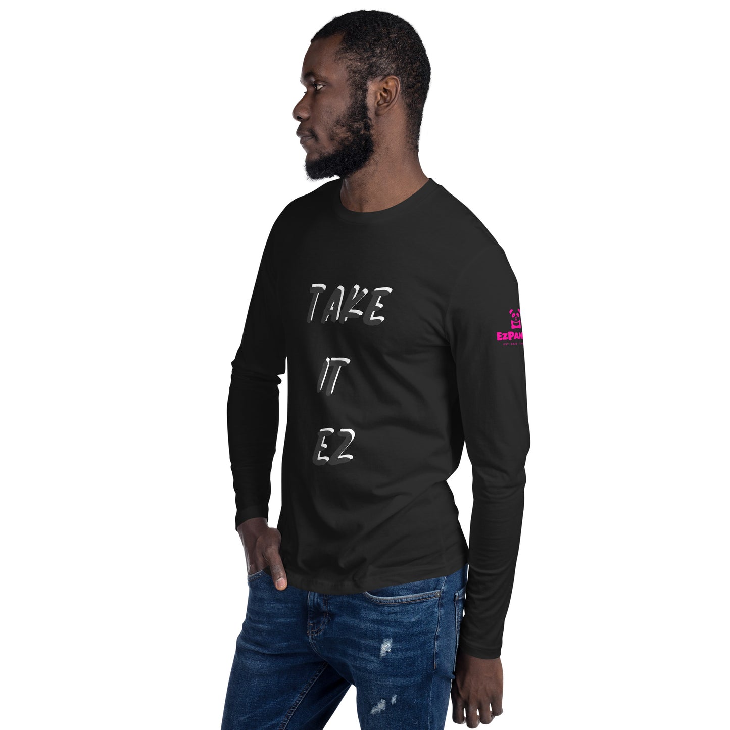 EzPanda™ Men's Long Sleeve Fitted Crew Shirt (Take it Ez)