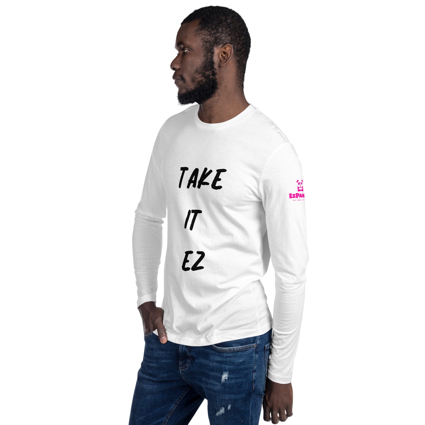 EzPanda™ Men's Long Sleeve Fitted Crew Shirt (Take it Ez)