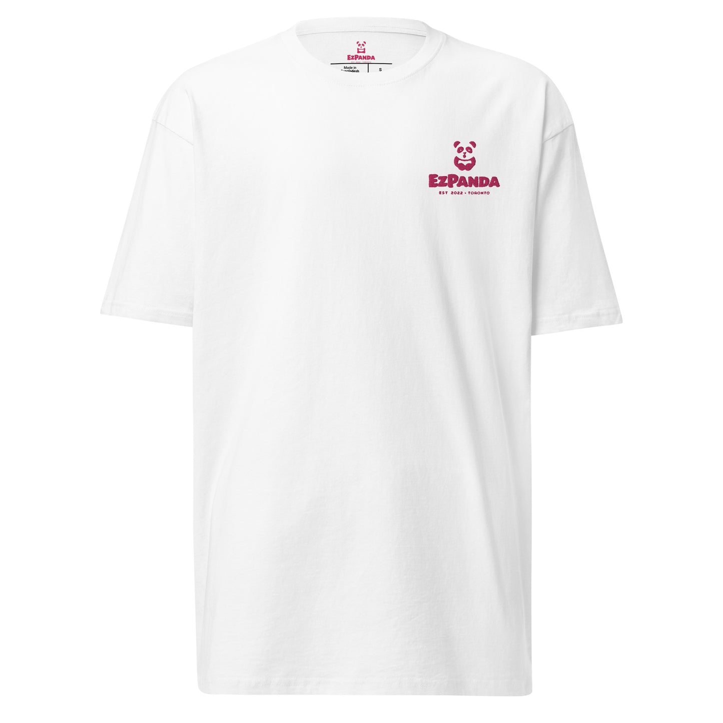 EzPanda™ Men's Premium Oversized T-Shirt (Alternate Logo + Name - Transparent Pink - Toronto)