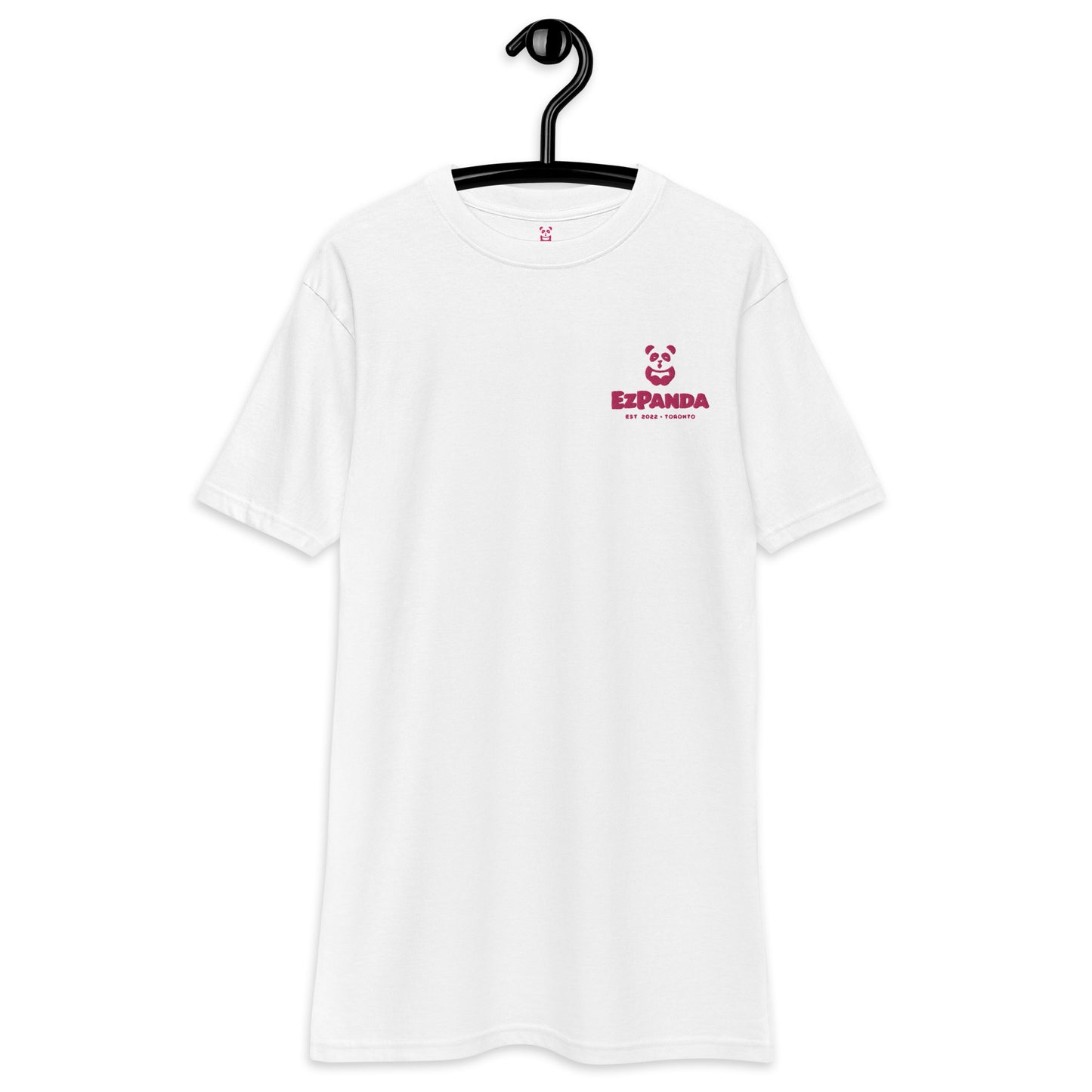 EzPanda™ Men's Premium Oversized T-Shirt (Alternate Logo + Name - Transparent Pink - Toronto)