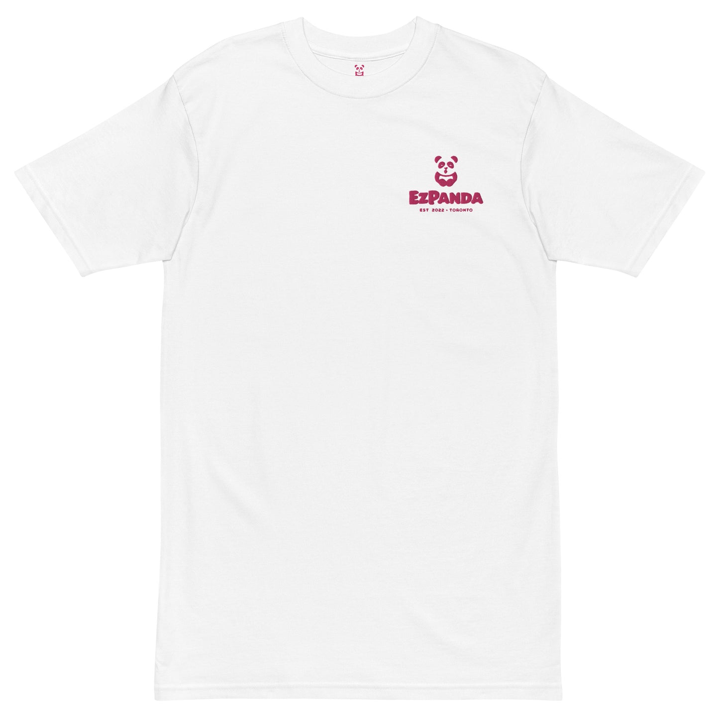 EzPanda™ Men's Premium Oversized T-Shirt (Alternate Logo + Name - Transparent Pink - Toronto)