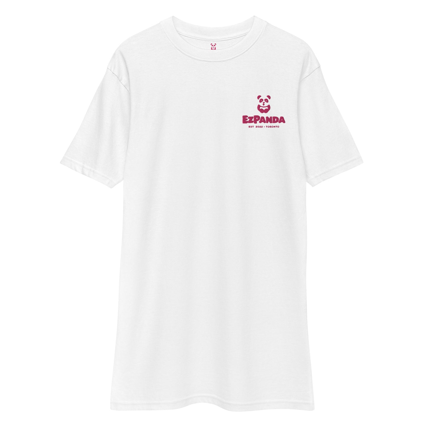 EzPanda™ Men's Premium Oversized T-Shirt (Alternate Logo + Name - Transparent Pink - Toronto)