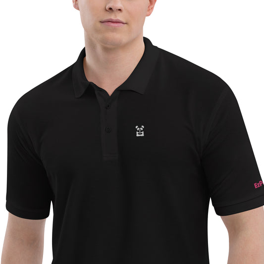 EzPanda™ Men's Premium Polo Shirt (Original Logo - Transparent White)