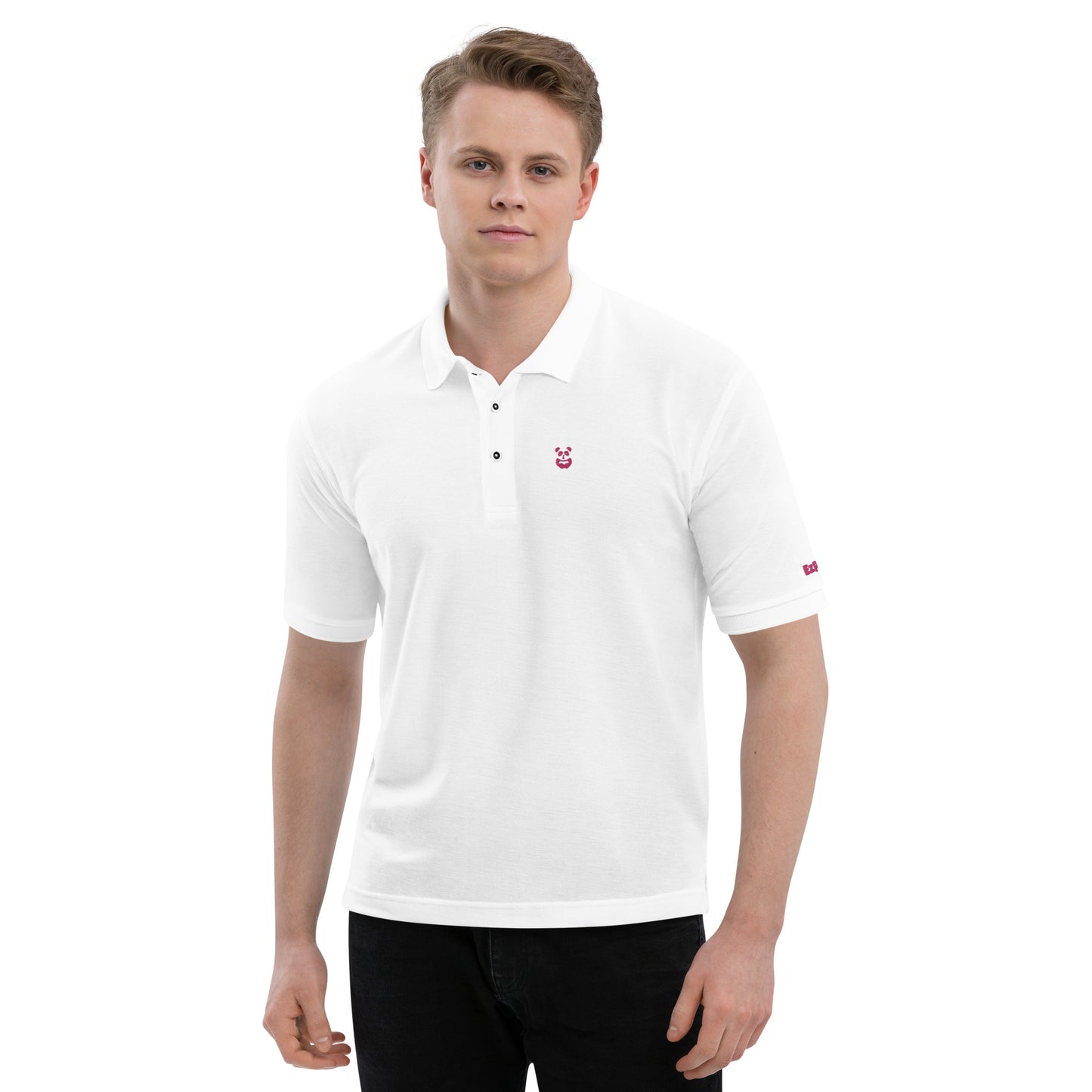 EzPanda™ Men's Premium Polo Shirt (Alternate Logo - Pink)