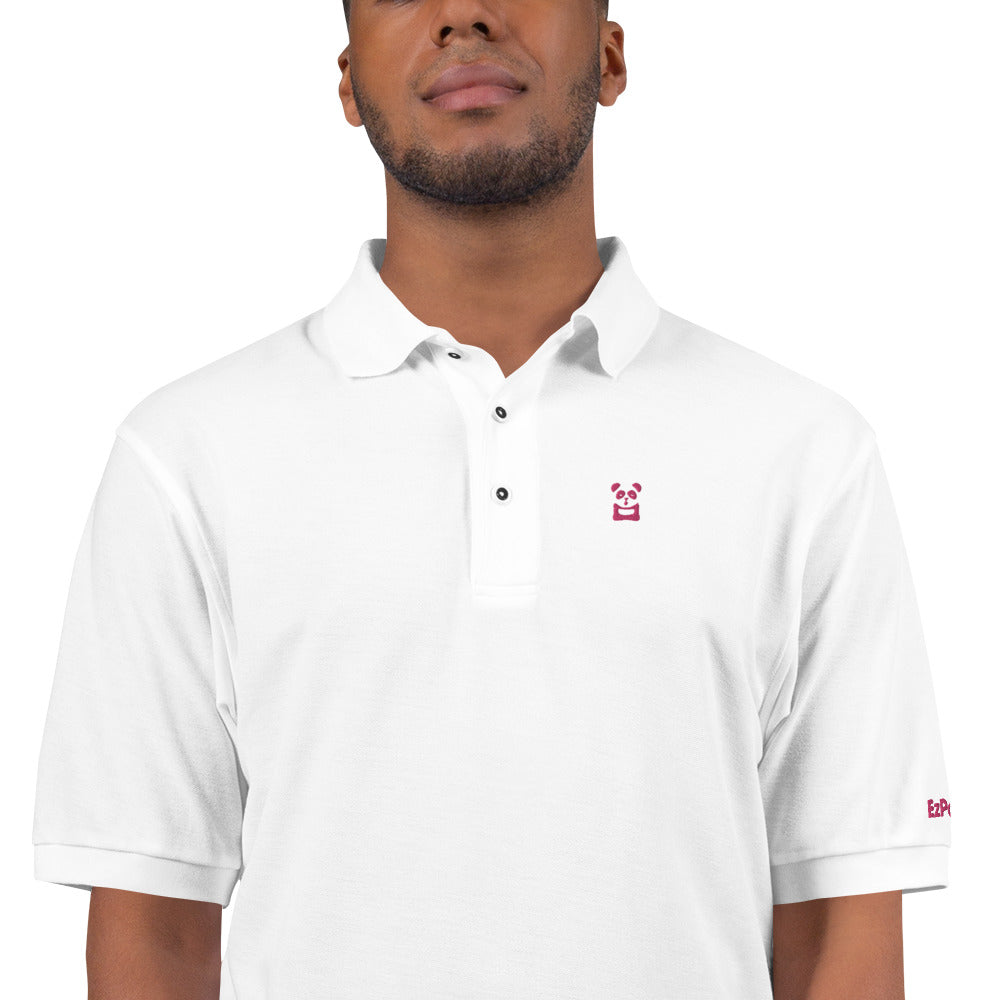 EzPanda™ Men's Premium Polo Shirt (Original Logo - Transparent Pink)