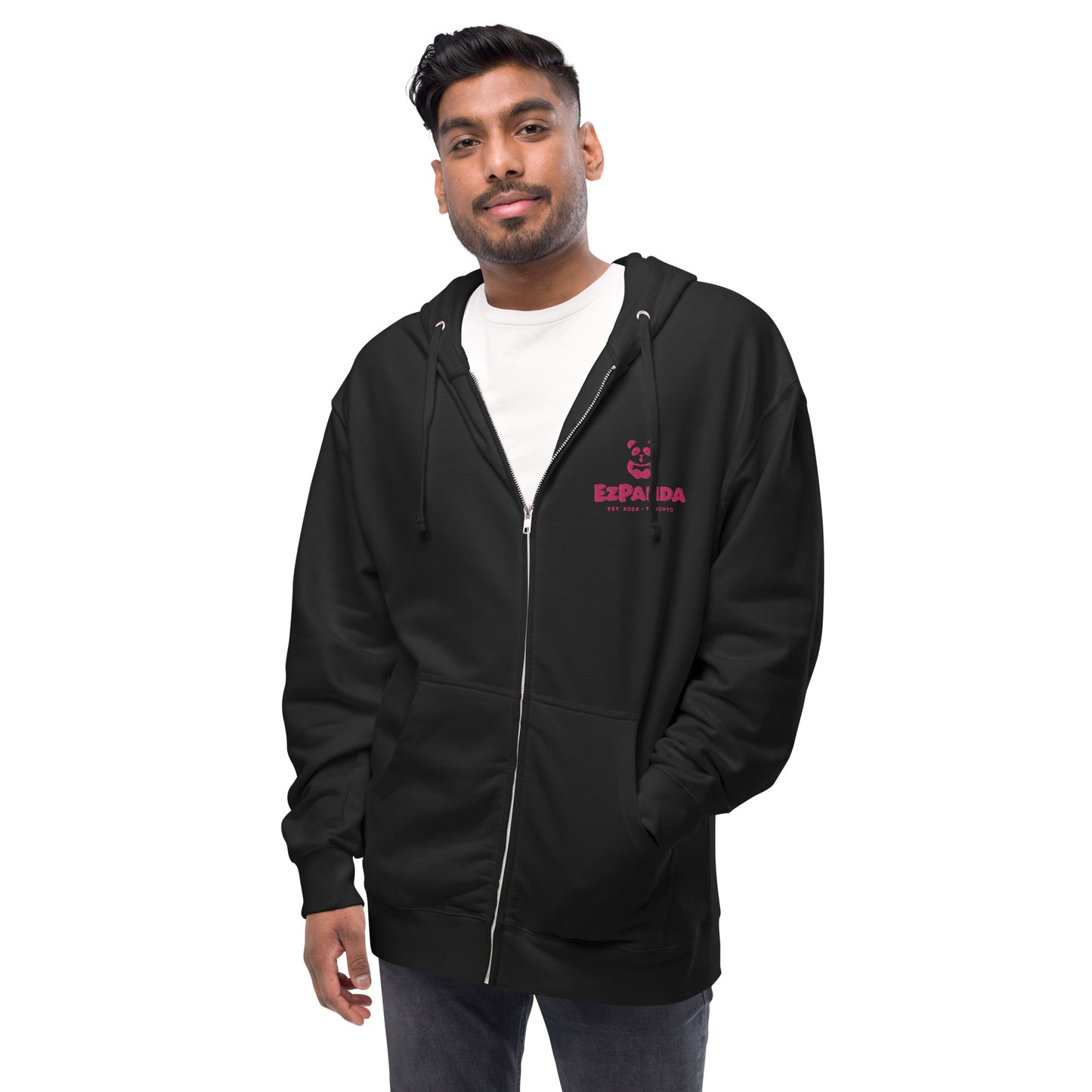 EzPanda™ Unisex Classic Fleece Zip Up Hoodie (Alternate Logo - Transparent - Toronto)