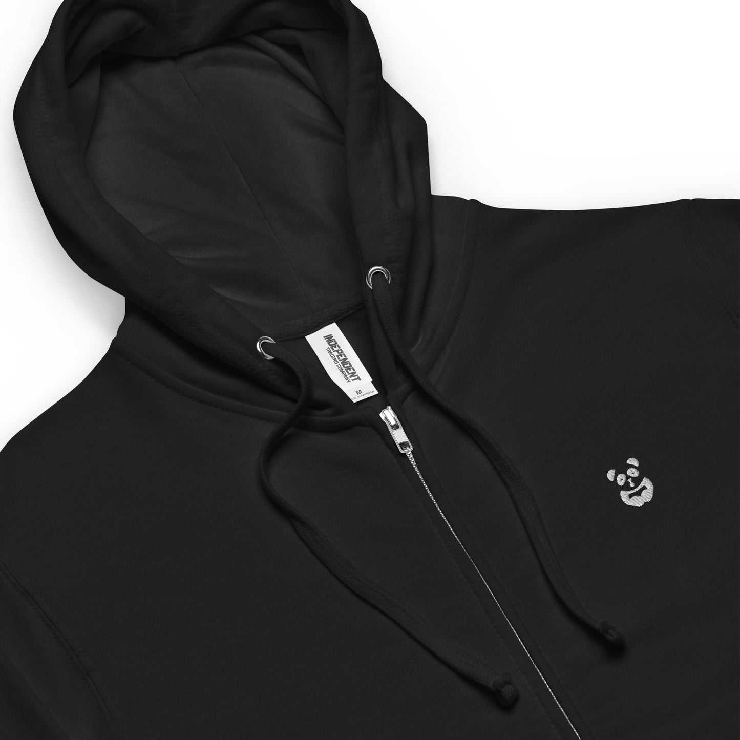 EzPanda™ Unisex Classic Fleece Zip Up Hoodie (Alternate Logo - Transparent White)