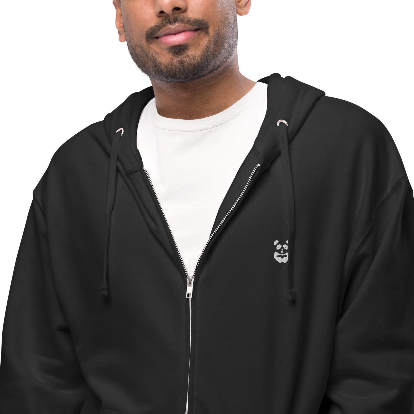 EzPanda™ Unisex Classic Fleece Zip Up Hoodie (Alternate Logo - Transparent White)