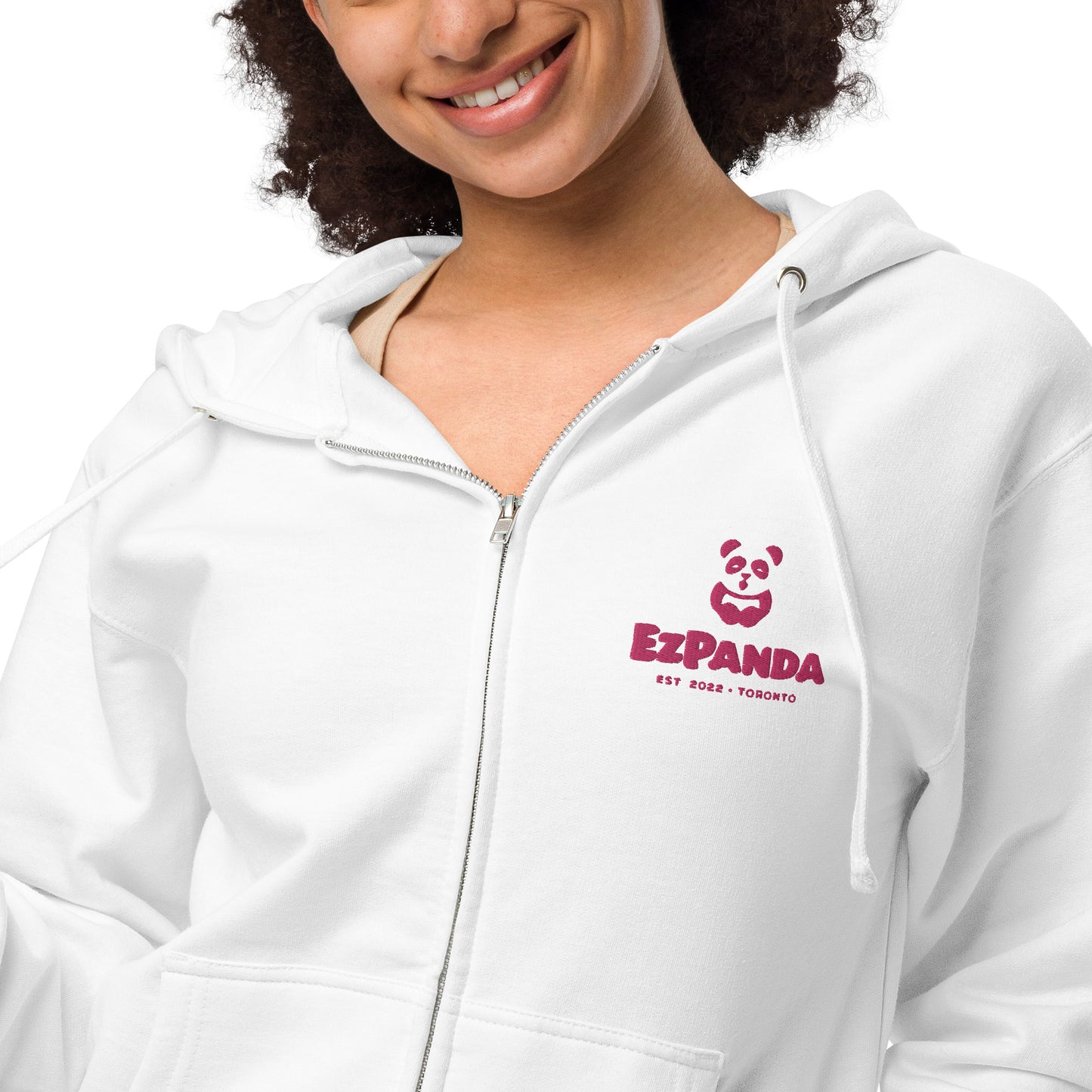 EzPanda™ Unisex Classic Fleece Zip Up Hoodie (Alternate Logo - Transparent - Toronto)