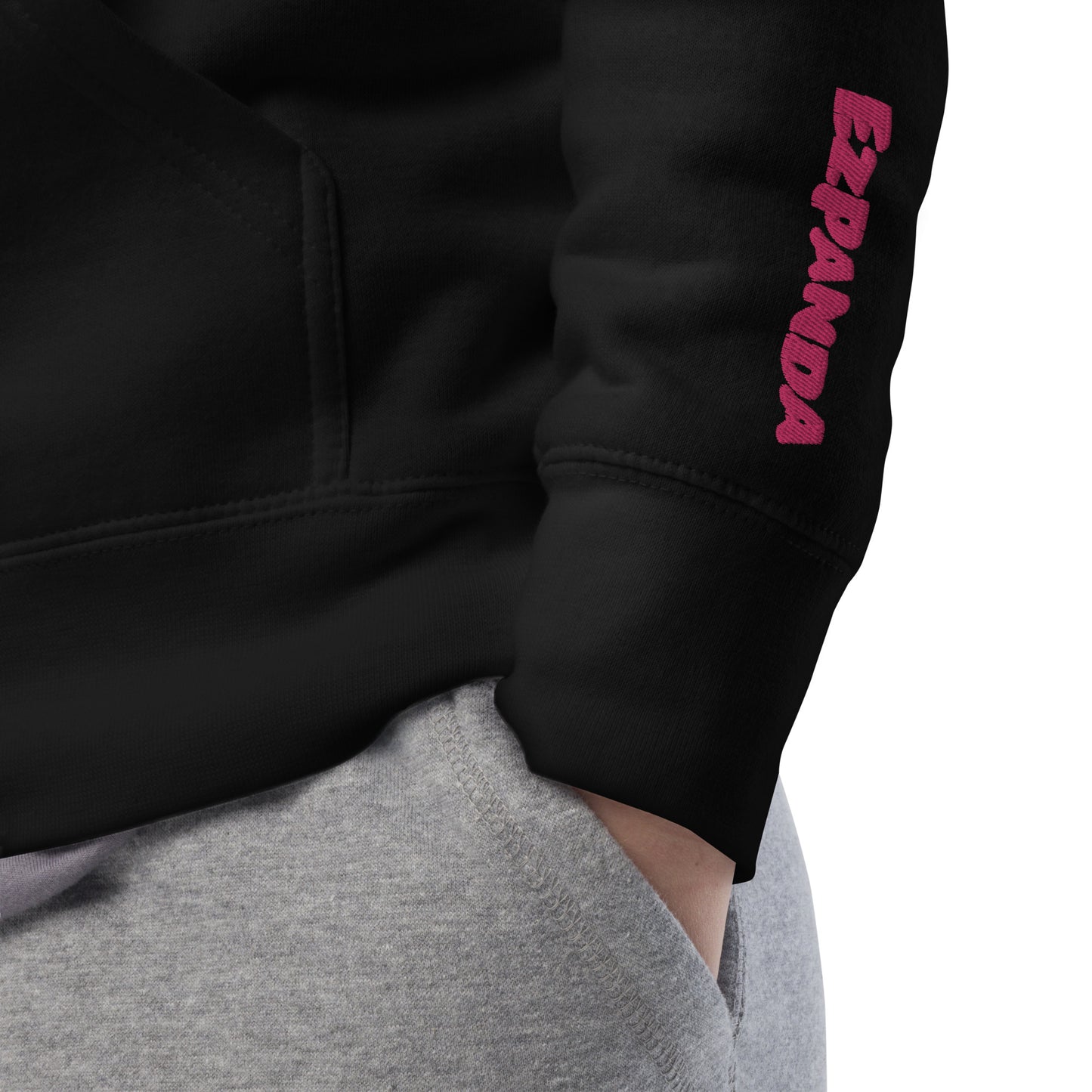 EzPanda™ Unisex Premium Hoodie (Original Logo - Transparent White + Alternate Name Left Sleeve Logo - Big Tohpoh™)