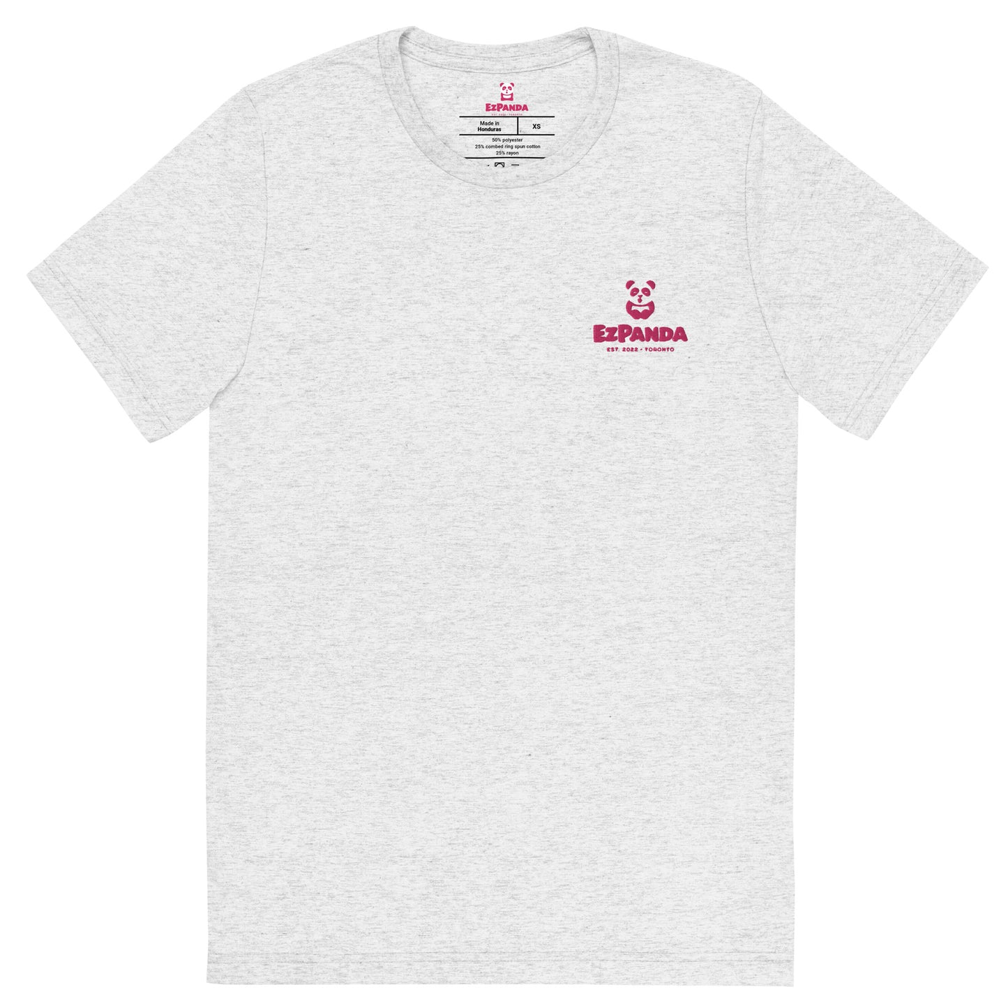 EzPanda™ Unisex Tri-Blend T-Shirt (Alternate Logo - Transparent Pink - Toronto)